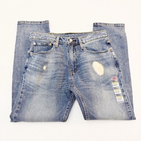 Levi's Straight Leg Denim Jeans Bleach Distressed Size 32 - Picture 5 of 8